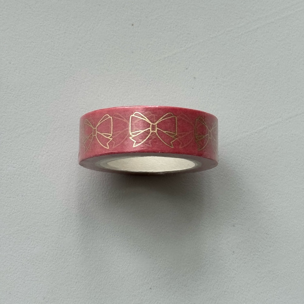 Scribble Prints Co washi tape - coral with gold bows